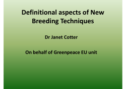 Definitional aspects of New Breeding Techniques