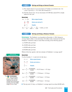 Solving and Using an Interest Formula Solving and Using a