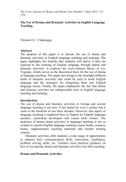 The Use of Drama and Dramatic Activities in English Language
