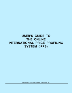 user`s guide to the online international price profiling system (ipps)