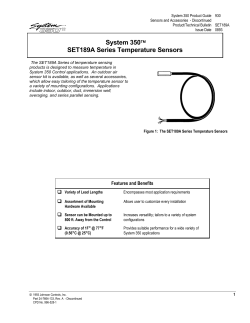 System 350 SET189A Series Temperature Sensors Product