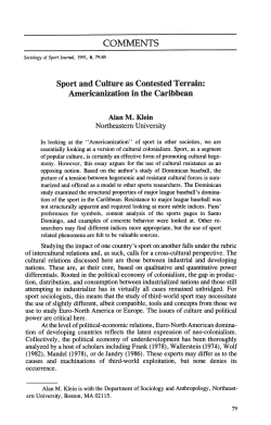 Sport and Culture as Contested Terrain