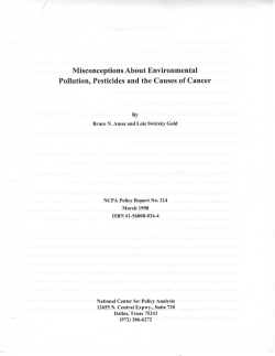 Misconceptions About Environmental Pollution, Pesticides and the