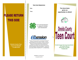 You have been given an opportunity to attend Oneida County Teen