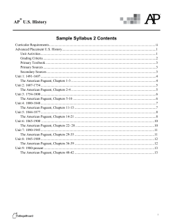 AP U.S. History Sample Syllabus 2