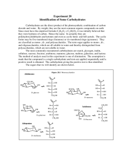 Experiment 20 Identification of Some Carbohydrates