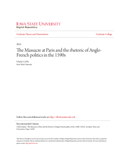 The Massacre at Paris and the rhetoric of Anglo