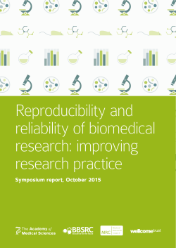 Reproducibility and reliability of biomedical research