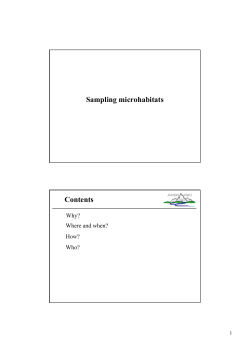 Sampling microhabitats Contents - ASSESS-HKH