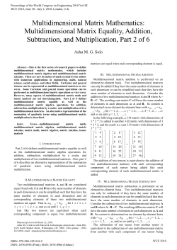 Multidimensional Matrix Mathematics: Multidimensional