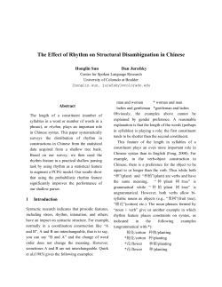 The Effect of Rhythm on Structural Disambiguation in Chinese