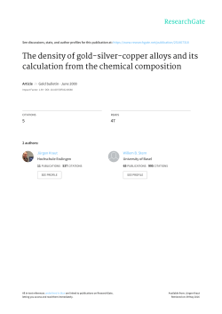 The density of gold-silver-copper alloys and its