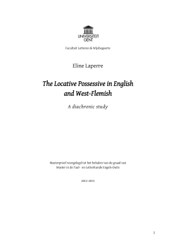 The Locative Possessive in English and West-Flemish