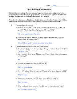 Paper Folding Constructions