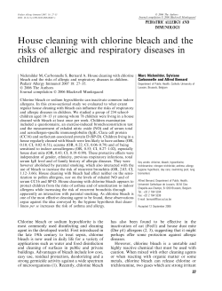 House cleaning with chlorine bleach and the risks of allergic and
