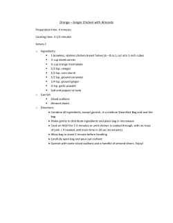 Orange – Ginger Chicken with Almonds