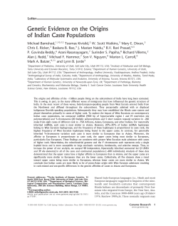 Genetic Evidence on the Origins of Indian Caste Populations