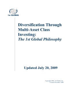 Diversification Through Multi-Asset Class Investing: The 1st Global