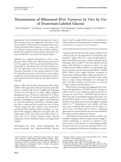 Measurement of Ribosomal RNA Turnover In