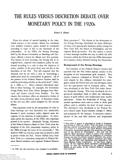 Rules Versus Discretion Debate Over Monetary Policy in the 1920s.