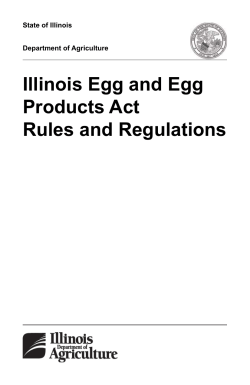 IL Egg and Egg Products Act Rules and Regulations