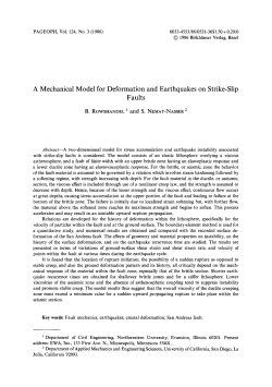 A mechanical model for deformation and earthquakes on strike