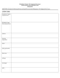 Elizabethan Theater / The Tragedy of Julius Caesar World Literature
