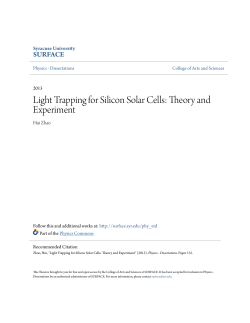 Light Trapping for Silicon Solar Cells: Theory and