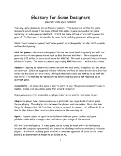 Glossary for Game Designers