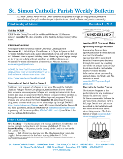 St. Simon Catholic Parish Weekly Bulletin