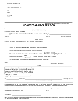 Homestead Declaration