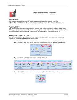 Edit Audio in Adobe Presenter - Bunker Hill Community College