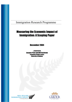measuring the economic impact of immigration: a scoping