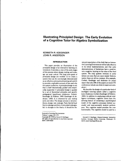 Illustrating principled design: The early evolution of a cognitive tutor