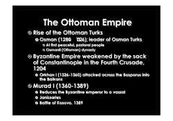 Ottoman Empire Notes 11-12