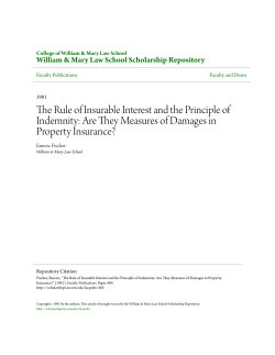The Rule of Insurable Interest and the Principle of Indemnity: Are