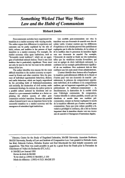 Something Wicked That Way Went: Law and the Habit of Communism