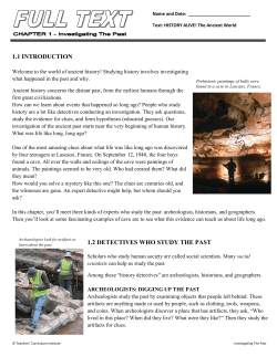 1.1 INTRODUCTION 1.2 DETECTIVES WHO STUDY THE PAST