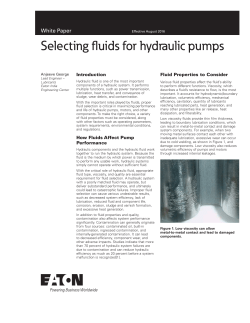 Selecting fluids for hydraulic pumps
