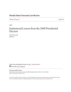 Institutional Lessons from the 2000 Presidential Election