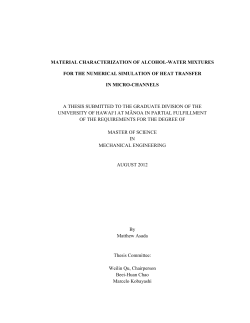 material characterization of alcohol-water mixtures