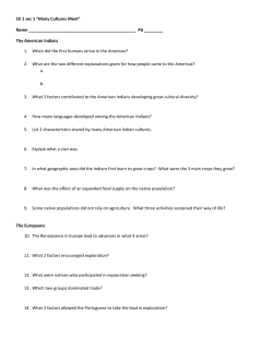 Ch 1 sec 1 “Many Cultures Meet” Name Pd ______ The American