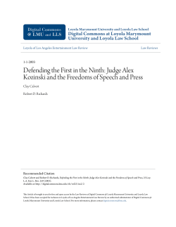 Judge Alex Kozinski and the Freedoms of Speech and Press