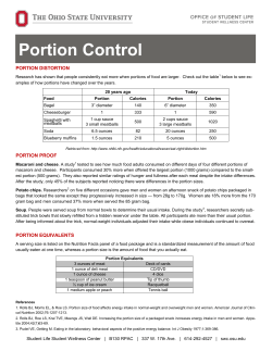 Portion Control - Student Wellness Center
