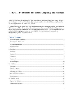 TI-83+/TI-84 Tutorial: The Basics, Graphing, and Matrices