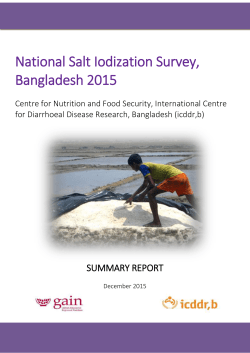 National Salt Iodization Survey, Bangladesh 2015