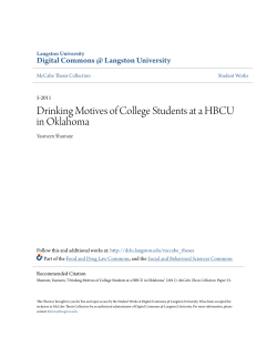 Drinking Motives of College Students at a HBCU in Oklahoma