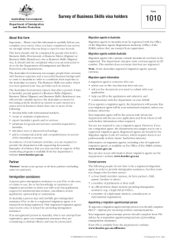 1010 - Survey of Business Skills visa holders