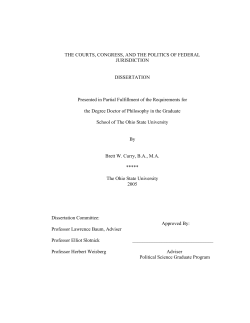 THE COURTS, CONGRESS, AND THE POLITICS OF FEDERAL