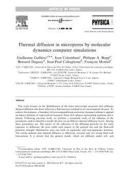 Thermal diffusion in micropores by molecular dynamics computer